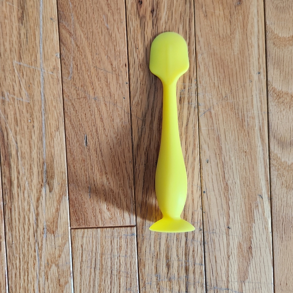 Yellow Silicone baby bum diaper cream spreading Spatula